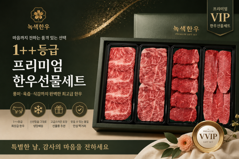 녹색한우 무항생제 1++등급 프리미엄 VVIP 한우선물세트 9705495346 – 29035750235